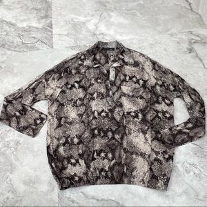Anama Night Snake Print Chiffon Blouse Top Size Small S